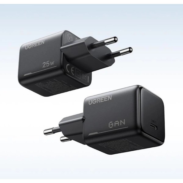 Фото - Мережевий зарядний пристрій UGREEN X517 USB-C 25W GaN Fast Charger + USB-C 1m Cable Black (75103)